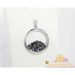 Жіночий кулон срібний "Авангард" чорні фіаніти 3880р Gold & Silver, Украина